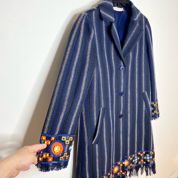 Tory Burch ‘Luna’ Embellished Woven Coat - Picture 7 of 15